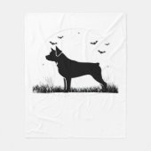 Couverture Polaire Rotweiler Chien - Halloween Lune Silhouette Oversi (Devant)