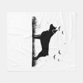 Couverture Polaire Rotweiler Chien - Halloween Lune Silhouette Oversi (Devant (Horizontal))