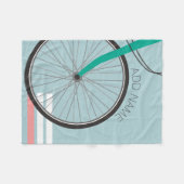 Couverture Polaire Roue de vélo Hipster avec nom personnalisé (Devant (Horizontal))