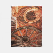 Couverture Polaire Roue en Wagon Rustique Horseshoes Style Occidental (Devant)