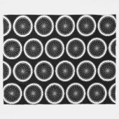 Couverture Polaire Roue VTT - Blanc sur Noir (Devant (Horizontal))