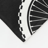 Couverture Polaire Roue VTT - Blanc sur Noir (Coin)