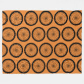 Couverture Polaire Roue VTT - Noir sur Orange (Devant (Horizontal))