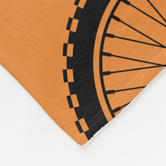 Couverture Polaire Roue VTT - Noir sur Orange (Coin)