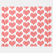 Couverture Polaire Rouge Abstrait n Blancs Valentine Coeur (Devant (Horizontal))