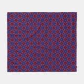 Couverture Polaire Rouge avec des étoiles bleues (Devant (Horizontal))