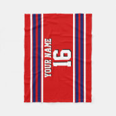 Couverture Polaire Rouge avec Marine White Stripes Team Jersey (Devant)