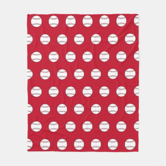 Couverture polaire rouge baseball (Devant)