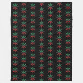 Couverture Polaire Rouge Black Green Flammes de neige Motif Kwanzaa (Devant)