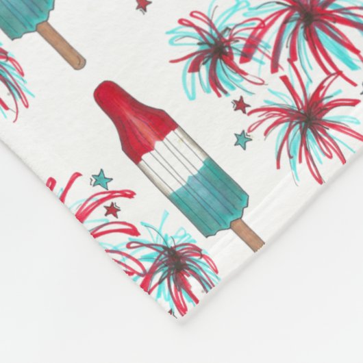 Couverture Polaire Rouge Blanc Bleu Rocket Popsicle Fireworks USA (Coin)