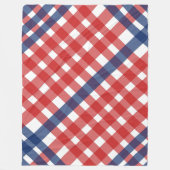 Couverture Polaire Rouge, blanc et bleu En vichy plaid Americana (Devant)
