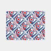 Couverture Polaire Rouge blanc et bleu Patriotique Grunge Ohio (Devant (Horizontal))