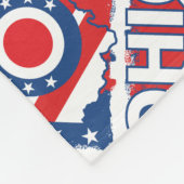 Couverture Polaire Rouge blanc et bleu Patriotique Grunge Ohio (Coin)