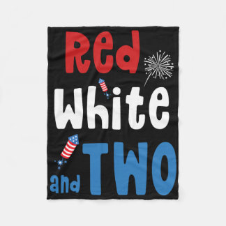 Couverture Polaire Rouge Blanc Et Deux Anniversaire 4 Juillet América
