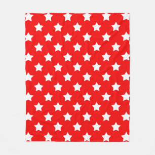 Couverture Polaire Rouge Blanc étoiles Motif décoratif