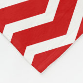 Couverture Polaire Rouge Blanc Nom Monogramme Keepsaké Chevron (Coin)