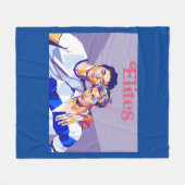Couverture Polaire "Rouge, Blanc, Royal Blue Blanket : Les Elites (Devant (Horizontal))