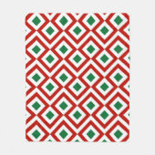Couverture Polaire Rouge, blanc, vert méandre (Devant)