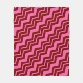 Couverture Polaire Rouge bordeaux rose chevron design zigzag (Devant)