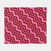 Couverture Polaire Rouge bordeaux rose chevron design zigzag (Devant (Horizontal))