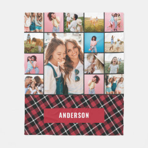 Couverture Polaire Rouge botanique moderne minimaliste pampas 15 phot