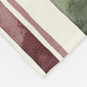 Couverture Polaire Rouge Bourgogne Vert Crème Rayures (Coin)