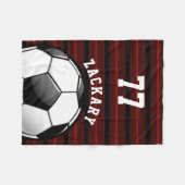 Couverture Polaire Rouge brillant de ballon de football (Devant (Horizontal))