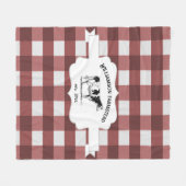 Couverture Polaire Rouge Buffalo Plaid Farm Cow Fleece Blanche (Devant (Horizontal))
