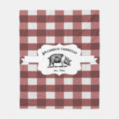 Couverture Polaire Rouge Buffalo Plaid Farm Pig Fleece Blanche (Devant)