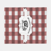 Couverture Polaire Rouge Buffalo Plaid Farm Pig Fleece Blanche (Devant (Horizontal))
