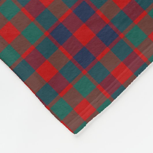 Couverture Polaire Rouge clair et bleu plaid McGowan Tartan (Coin)
