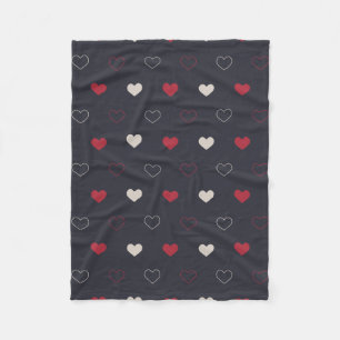 Couverture Polaire Rouge & cœur foncé motif sans couture Mignon Minim