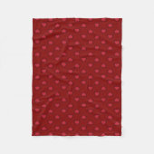 Couverture Polaire Rouge Coeurs Motif Blanche polaire (Devant)