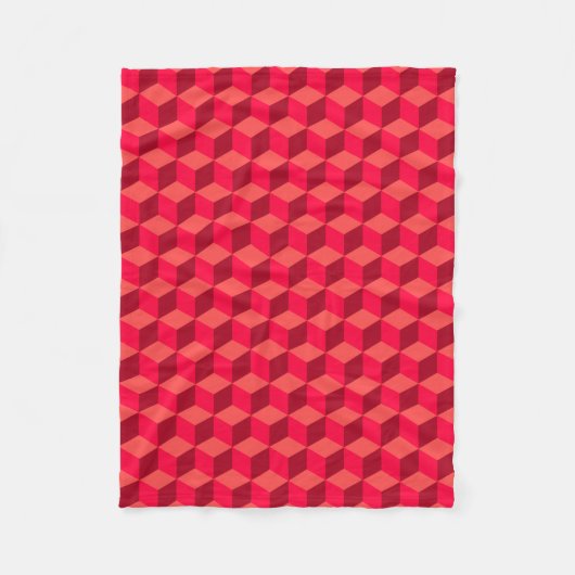 Couverture Polaire Rouge cubé (Devant)