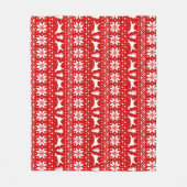 Couverture Polaire Rouge de motif de Noël de silhouettes de poseur (Devant)