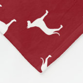 Couverture Polaire Rouge de motif de silhouettes de great dane (Coin)