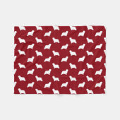 Couverture Polaire Rouge de motif de silhouettes de Komondor (Devant (Horizontal))