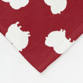 Couverture Polaire Rouge de motif de silhouettes de Pomeranian (Coin)