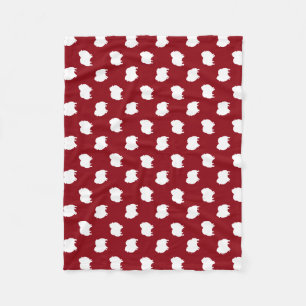 Couverture Polaire Rouge de motif de silhouettes de Pomeranian