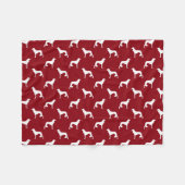 Couverture Polaire Rouge de motif de silhouettes de Saluki (Devant (Horizontal))