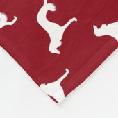 Couverture Polaire Rouge de motif de silhouettes de Saluki (Coin)