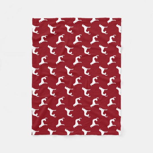 Couverture Polaire Rouge de motif de silhouettes de Saluki (Devant)