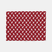Couverture Polaire Rouge de motif de silhouettes de Sealyham Terrier (Devant (Horizontal))