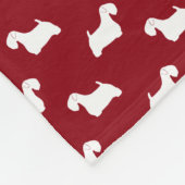 Couverture Polaire Rouge de motif de silhouettes de Sealyham Terrier (Coin)