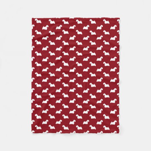 Couverture Polaire Rouge de motif de silhouettes de Sealyham Terrier (Devant)