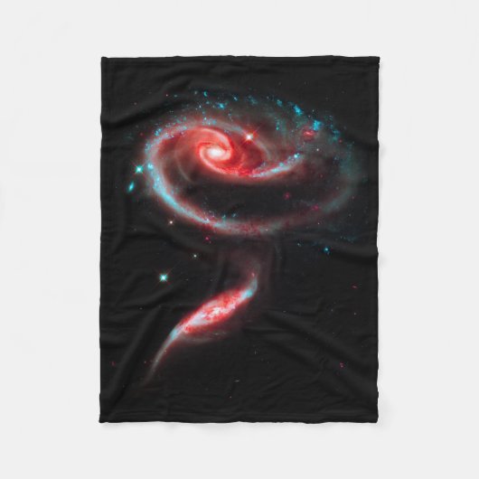 Couverture Polaire Rouge de rose de galaxie (Devant)