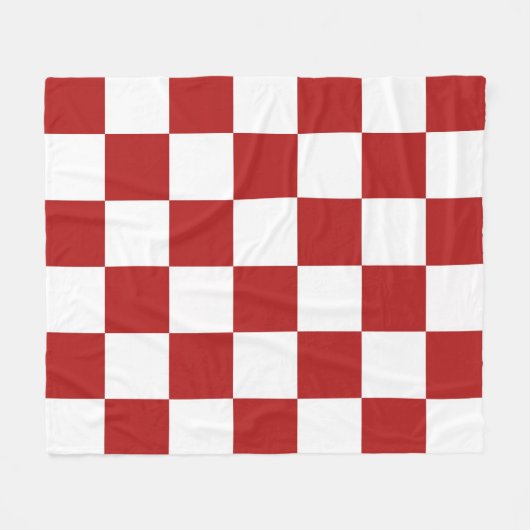 Couverture Polaire Rouge et blanc Checkered (Devant (Horizontal))