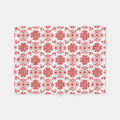 Couverture Polaire Rouge et blanc Floral Damask Style Motif (Devant (Horizontal))