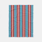 Couverture Polaire Rouge et Bleu vif Motif rayé Design moderne (Devant)