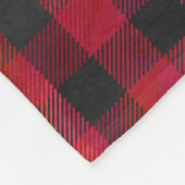 Couverture Polaire Rouge et noir À damiers plaid (Coin)